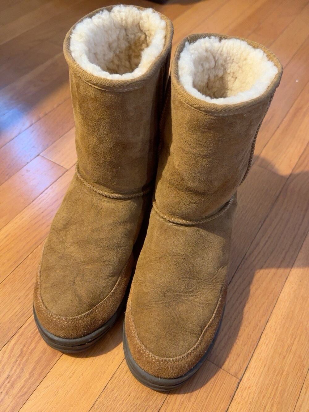 Sorel Brown Suede Shearling Lined Winter Boots M8 Women’s 9 Polar Bear Lug Sole